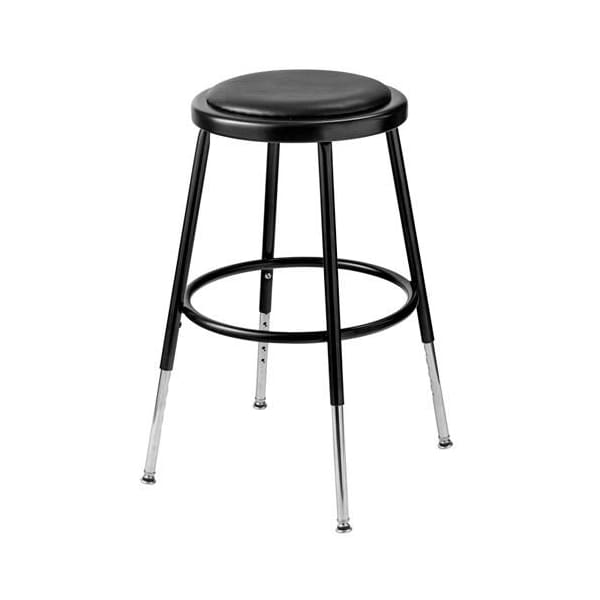 Interion By Global Industrial Interion Steel Shop Stool with Padded Seat, Adjustable Height 19in-27in, Black, 2PK B2217154 - main